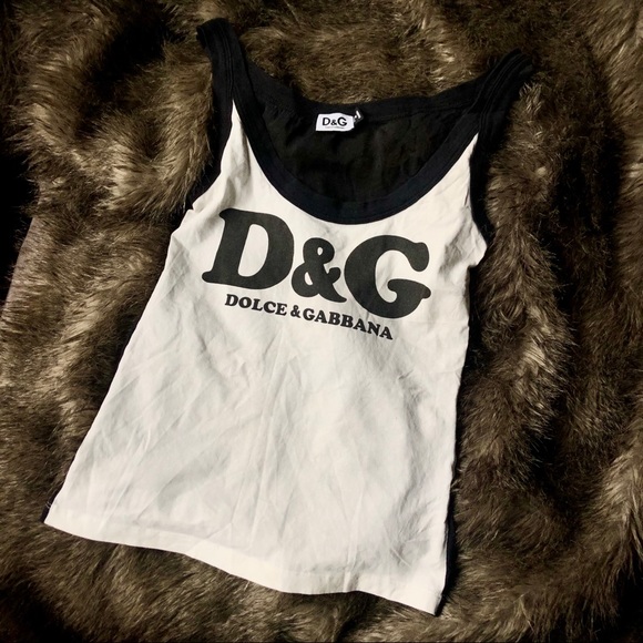 Dolce & Gabbana Tops - Dolce & Gabbana Vintage Mesh Logo Tank Top 90s XS